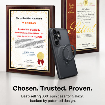 Futrola MagSafe za Samsung Galaxy S26 Ultra, Torras, Ostand Spin, Prozirna