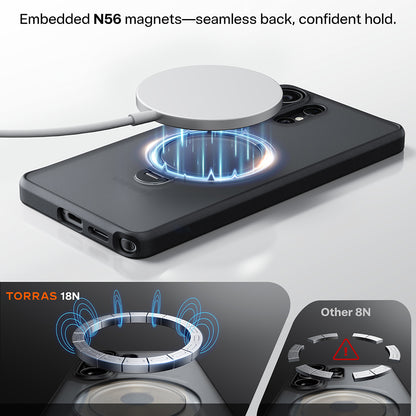 Futrola MagSafe za Samsung Galaxy S26 Ultra, Torras, Ostand Spin, Prozirna