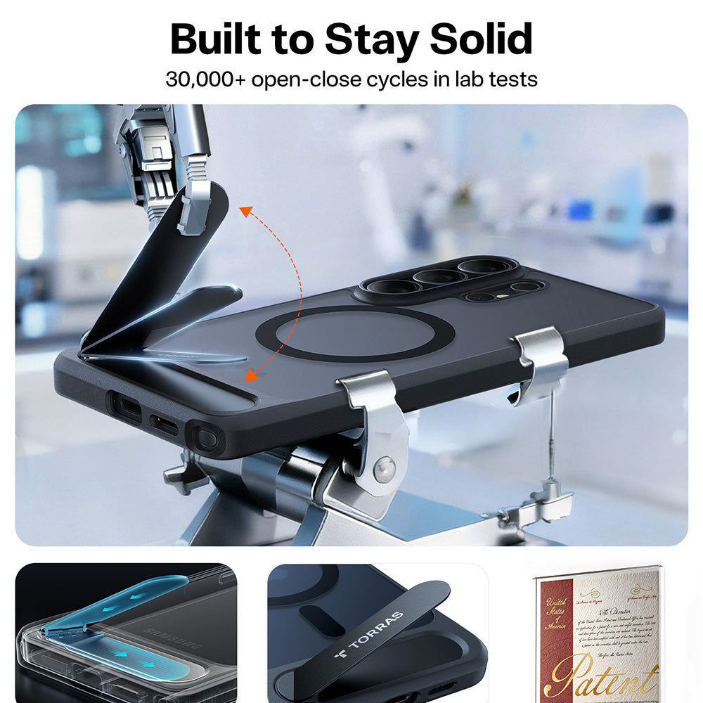 Futrola MagSafe za Samsung Galaxy S26 Ultra, Torras, Pstand, Crna