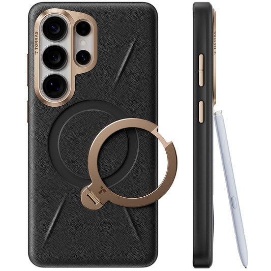 Futrola MagSafe za Samsung Galaxy S26 Ultra, Torras, QPRO Leather, Crna