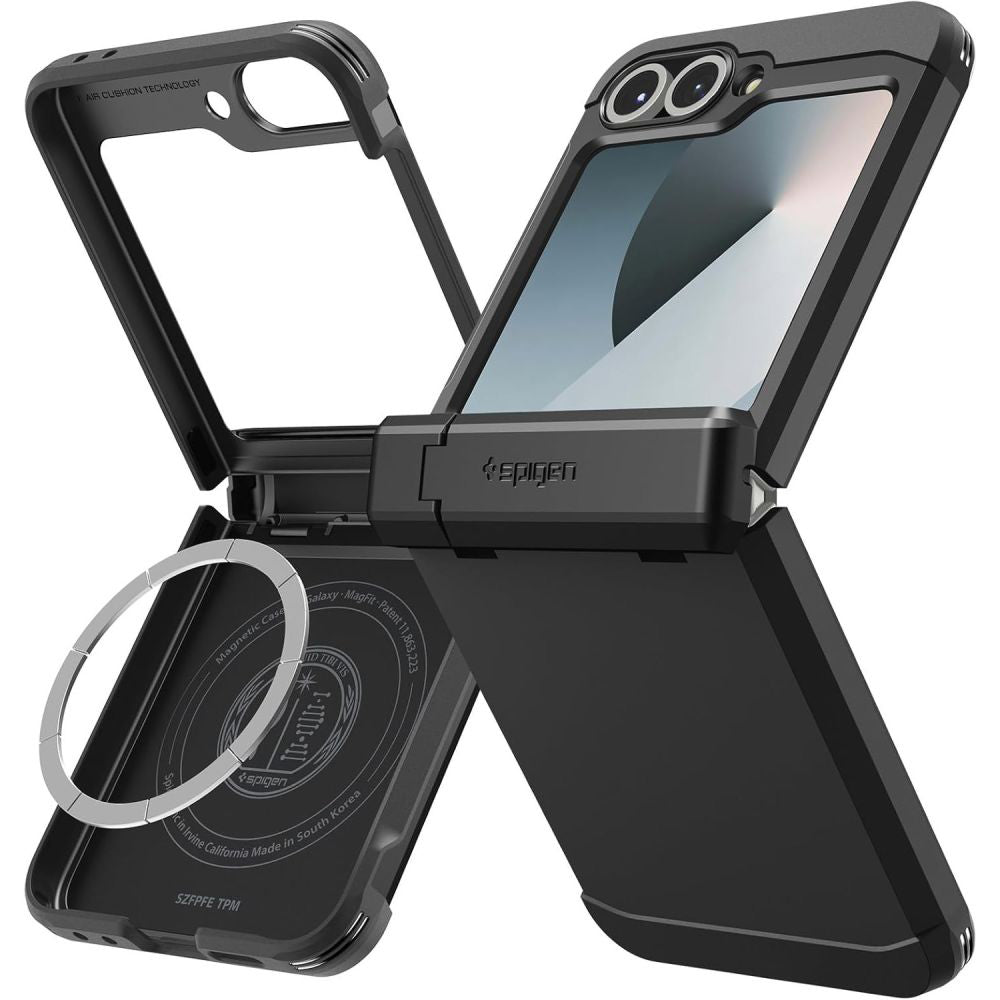 Futrola MagSafe za Samsung Galaxy Z Flip7 FE F761 / Z Flip6 F741, Spigen, Tough Armor Pro, Crna ACS09807