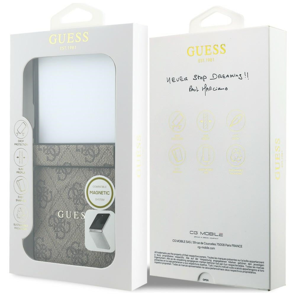 MagSafe futrola za Samsung Galaxy Z Flip8 F776, Guess, 4G Leather Classic, Smeđa