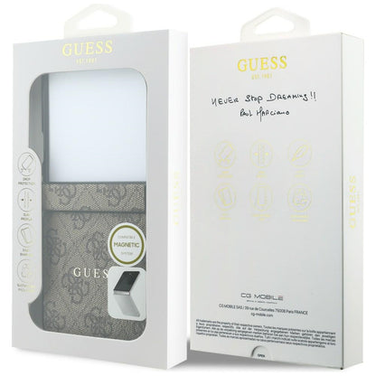 MagSafe futrola za Samsung Galaxy Z Flip8 F776, Guess, 4G Leather Classic, Smeđa