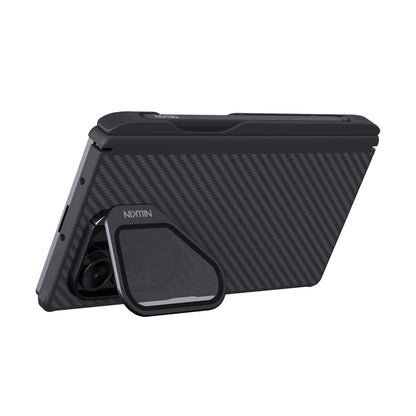 MagSafe futrola za Samsung Galaxy Z Fold7 F966, Nillkin, CarboProp s prozirnim crnim poklopcem za objektiv i držačem za S-Pen, Crna