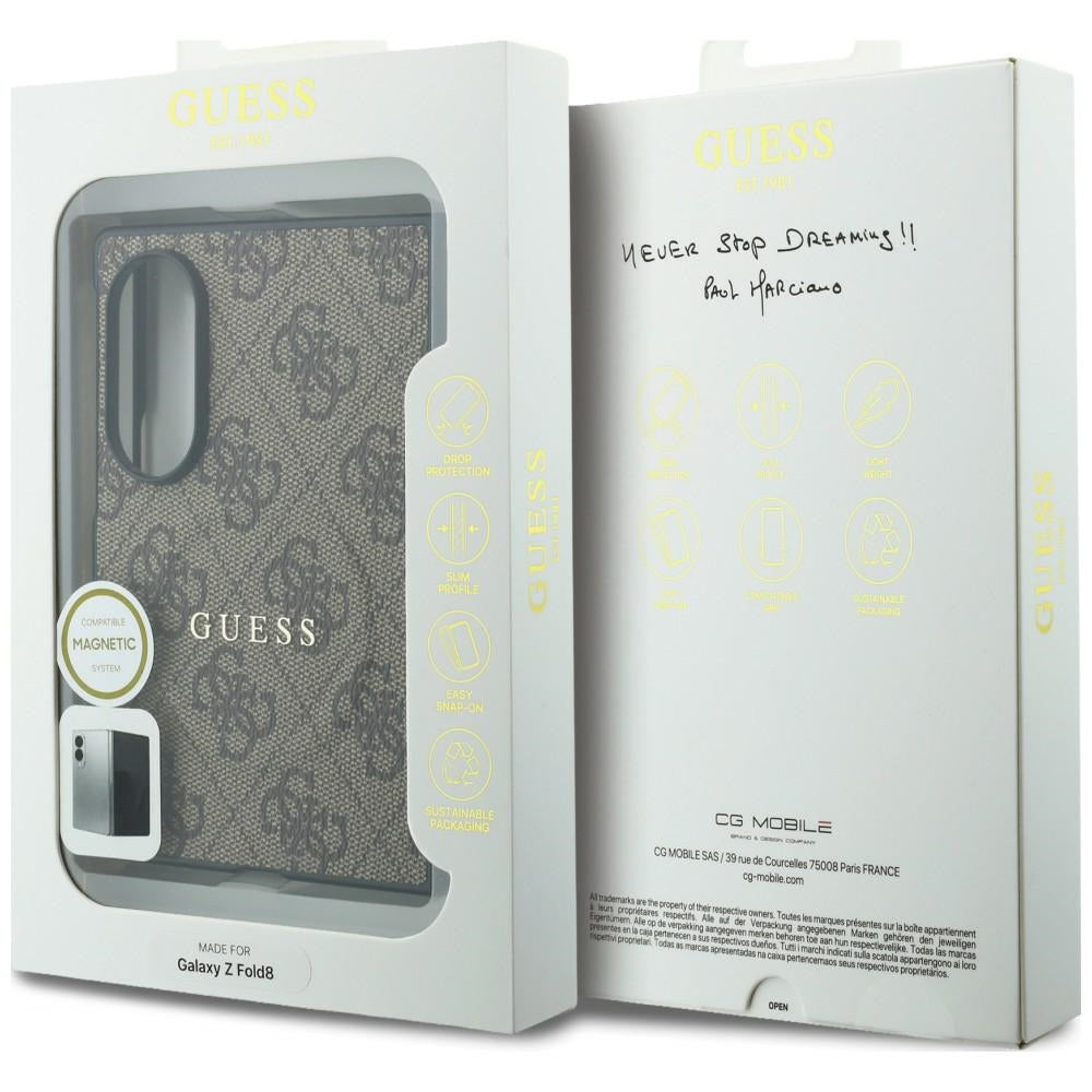 MagSafe futrola za Samsung Galaxy Z Fold8 F971, Guess, 4G Leather Classic, Smeđa