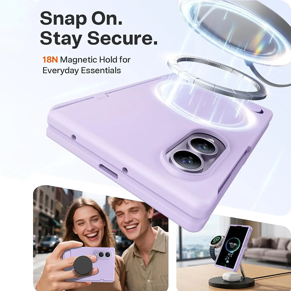MagSafe futrola za Samsung Galaxy Z Fold8 F971, Torras, Ostand L1 Guardian, Svijetlo Ljubičasta