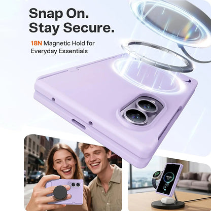 MagSafe futrola za Samsung Galaxy Z Fold8 F971, Torras, Ostand L1 Guardian, Svijetlo Ljubičasta