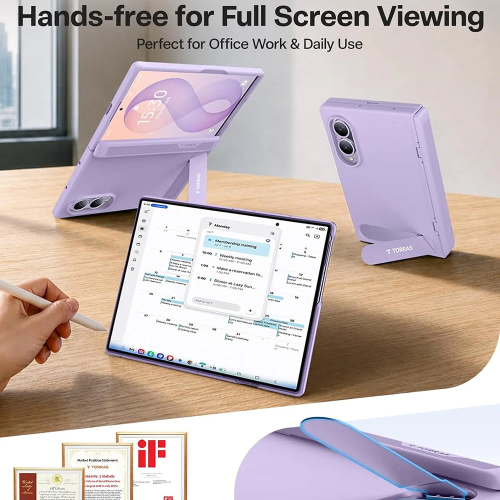 MagSafe futrola za Samsung Galaxy Z Fold8 F971, Torras, Ostand L1 Guardian, Svijetlo Ljubičasta