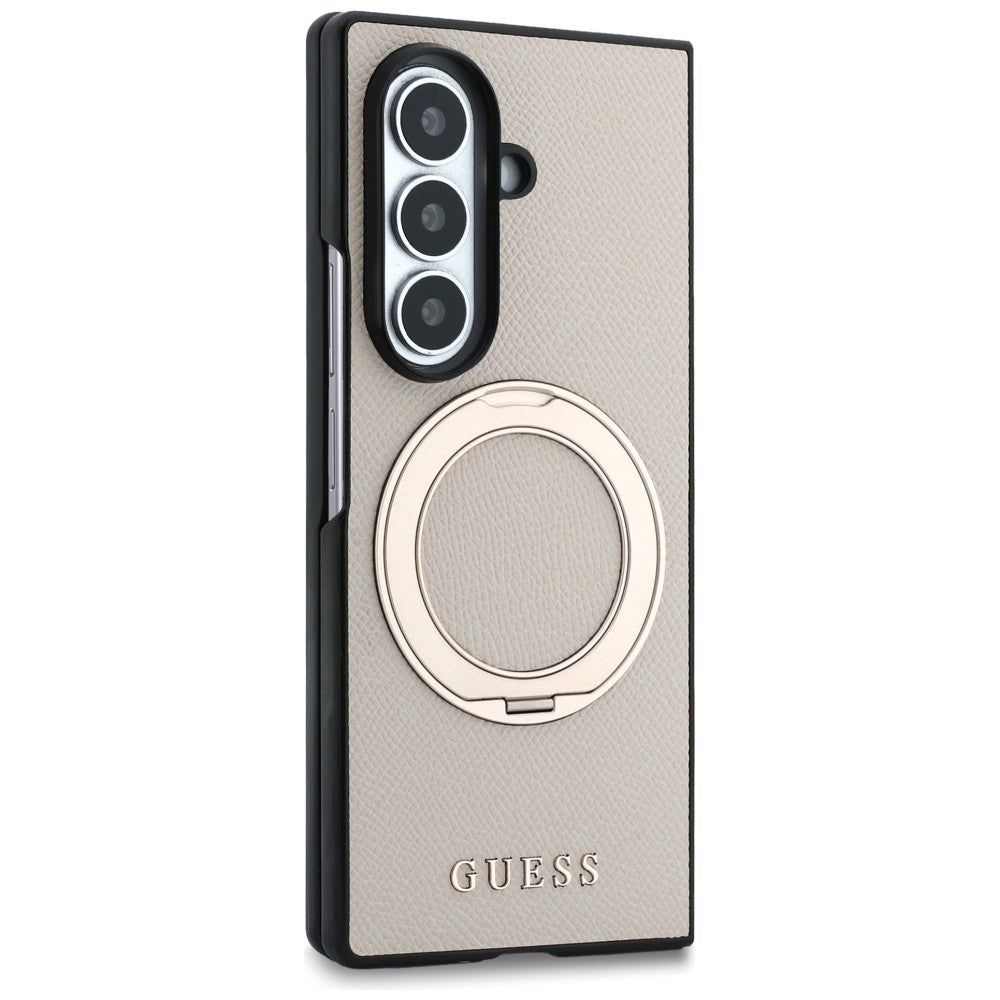 MagSafe maska za Samsung Galaxy Z Fold8 Ultra F976, Guess, Ring Stand Grained Classic Logo, Bež