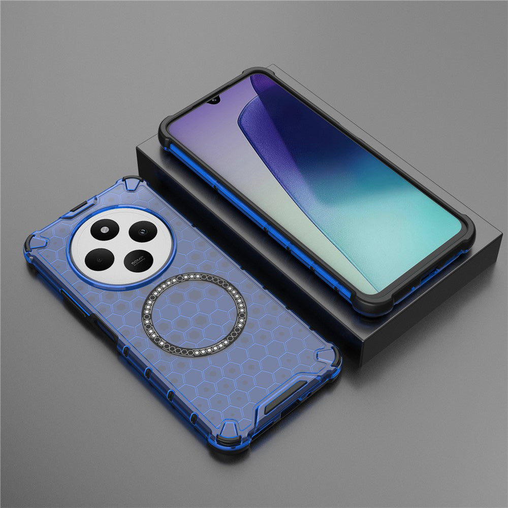 MagSafe futrola za Xiaomi Poco C75 / Redmi 14C, Techsuit, HoneyComb Shield, Plava