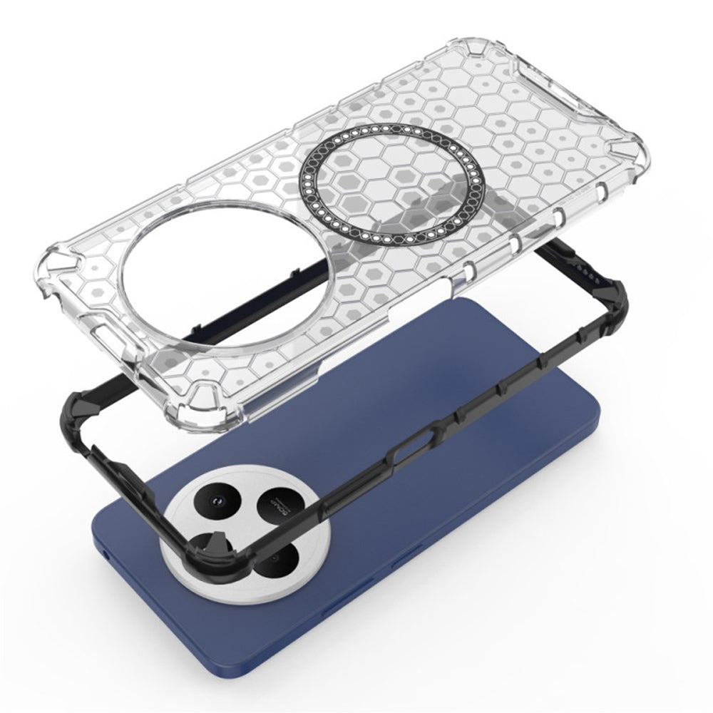MagSafe futrola za Xiaomi Poco C75 / Redmi 14C, Techsuit, HoneyComb Shield, Crna