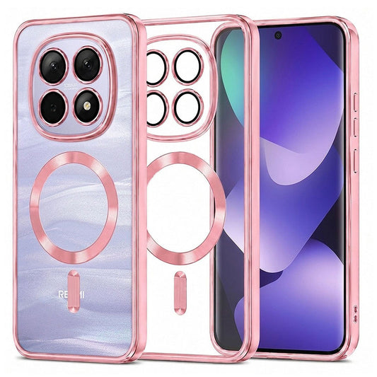 MagSafe futrola za Xiaomi Poco M8 / Redmi Note 15 5G / Note 15 4G, Techsuit, Luxury Crystal, Roza