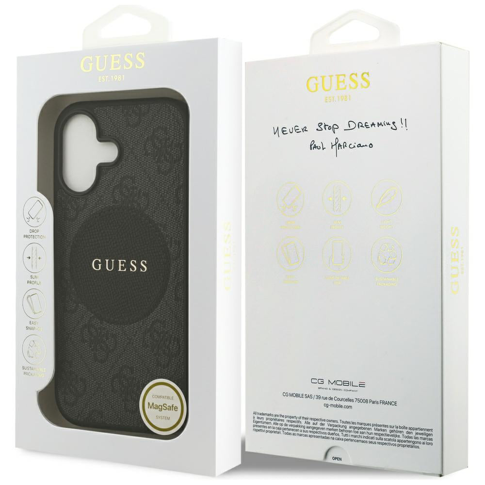 MagSafe futrola za Apple iPhone 17, Guess, 4G Circle Classic Logo, Crna