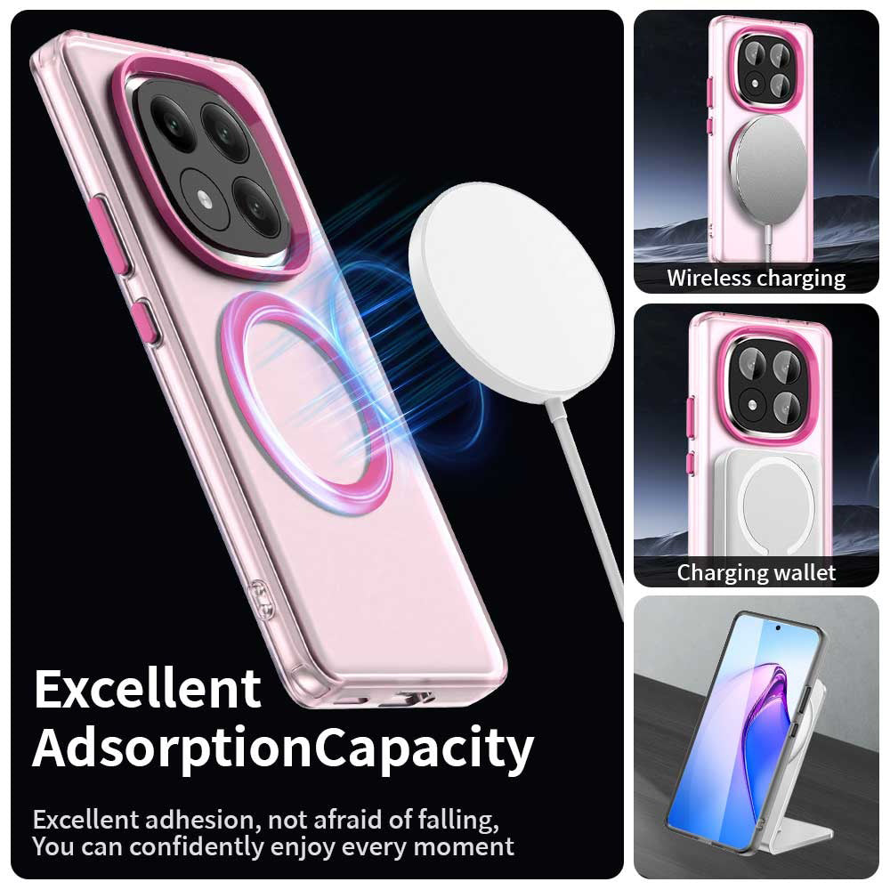 MagSafe maska za Xiaomi Redmi Note 14 Pro+ 5G, Techsuit, CandyCase, Roza