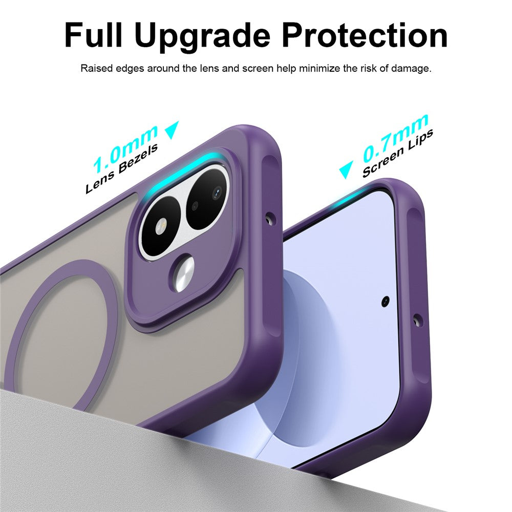 MagSafe maskica za Xiaomi Redmi Note 17 4G / Note 17 5G, Techsuit, HaloFrost II, ljubičasta