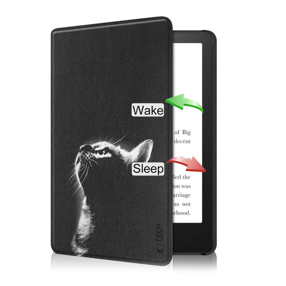 Futrola za Amazon Kindle Paperwhite 6 inča, Tech-Protect, SmartCase Cat, Crna