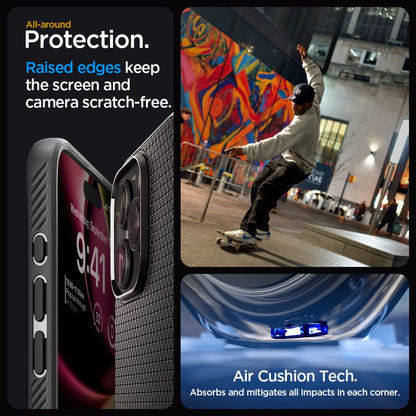 Case for Apple iPhone 15 Pro, Spigen, Liquid Air Matte, Black ACS06704 