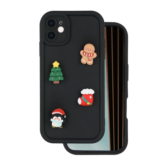 Maska za Apple iPhone 15 Pro, OEM, Ultra Trendy 3D Christmas, Crna