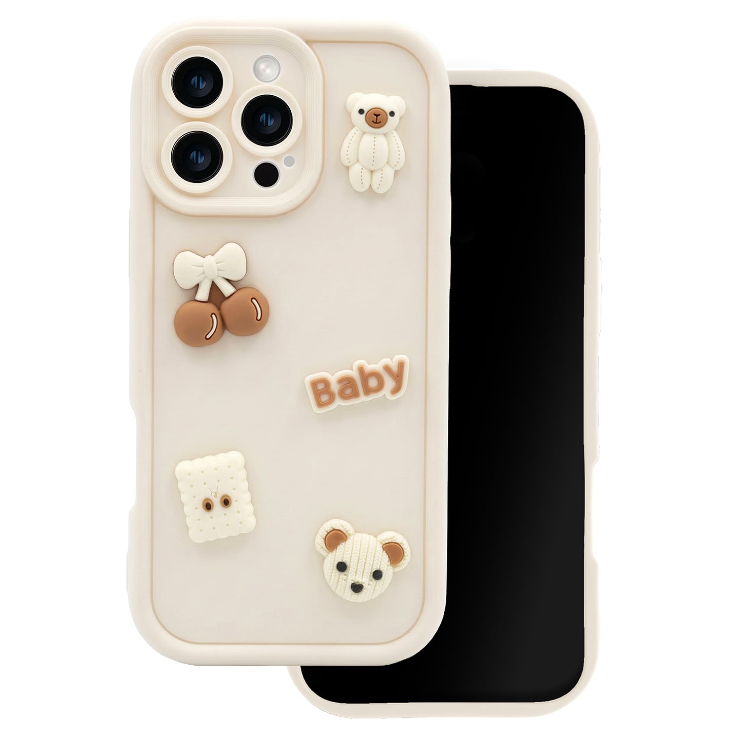 Maska za Apple iPhone 14, OEM, Ultra Trendy 3D Bear, Bež
