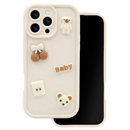 Maska za Apple iPhone 14, OEM, Ultra Trendy 3D Bear, Bež