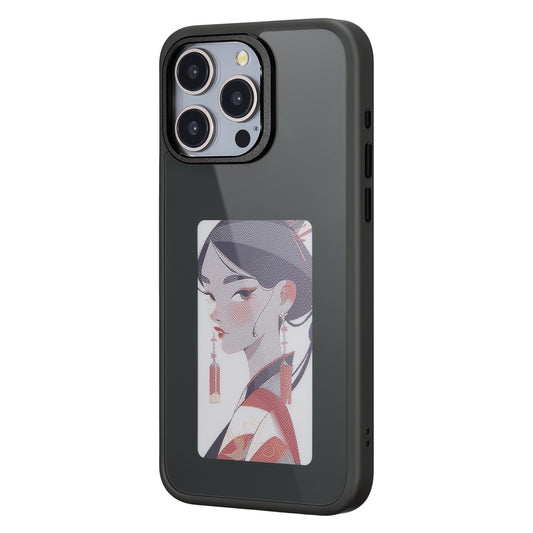 Maska za Apple iPhone 14 Pro, OEM, Prilagođeni E-Ink zaslon, Crna