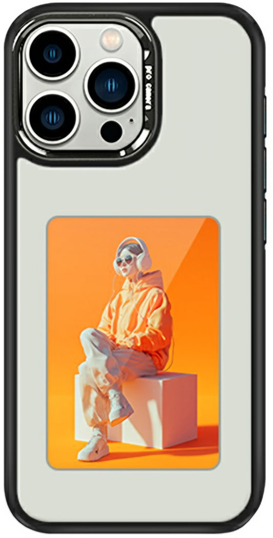 Maska za Apple iPhone 16 Pro, OEM, Prilagođeni E-Ink zaslon (4 inča), Bijela