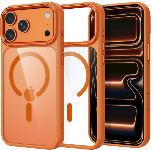Maska za Apple iPhone 18 Pro / 17 Pro, Tech-Protect, Magmat CC, Prozirna Narančasta