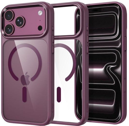Maska za Apple iPhone 18 Pro / 17 Pro, Tech-Protect, Magmat CC, Prozirna Boja Vina