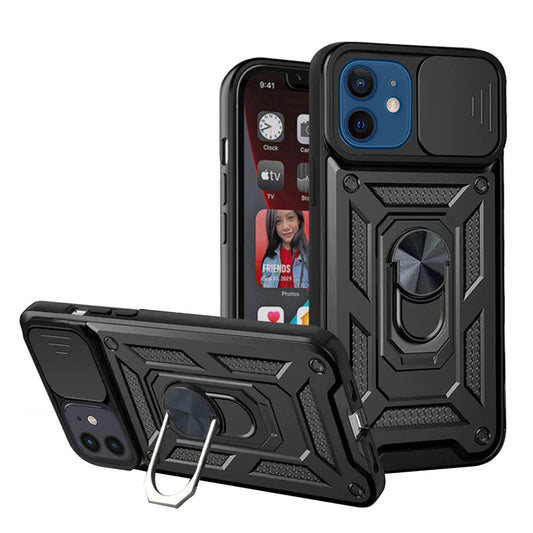 Maska za Apple iPhone 12 / 12 Pro, Techsuit, CamShield, Crna