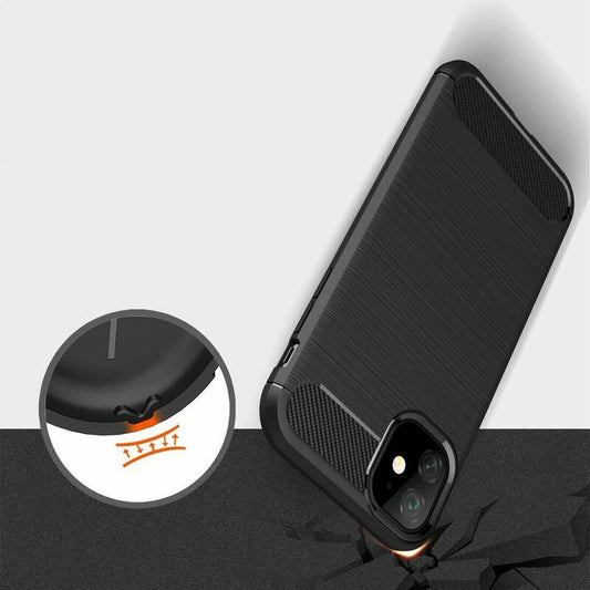 Maska za Apple iPhone 12 / 12 Pro, Techsuit, Karbon, Crna