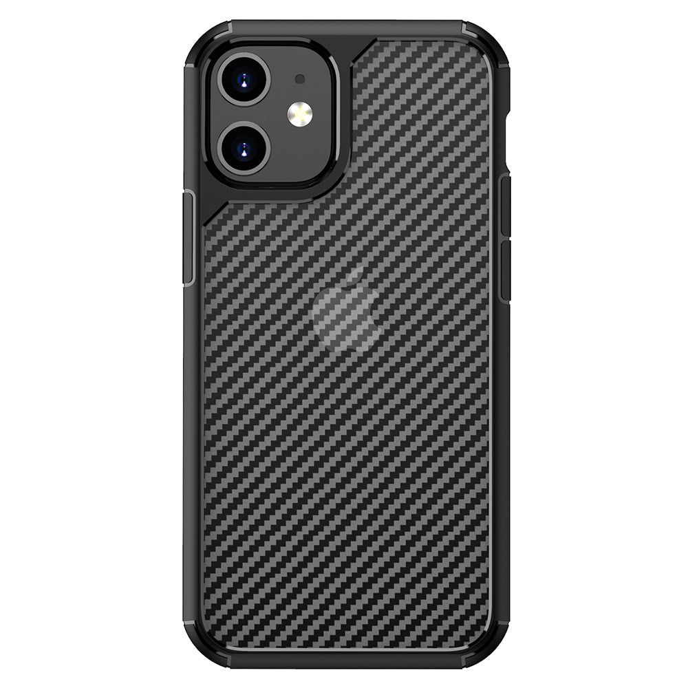 Maska za Apple iPhone 12 / 12 Pro, Techsuit, CarbonFuse, Crna