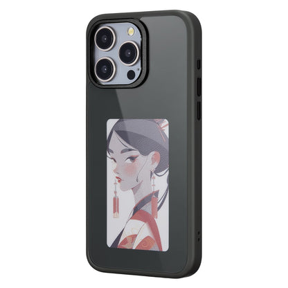 Maska za Apple iPhone 14 Pro Max, OEM, Prilagođeni E-Ink zaslon, Crna