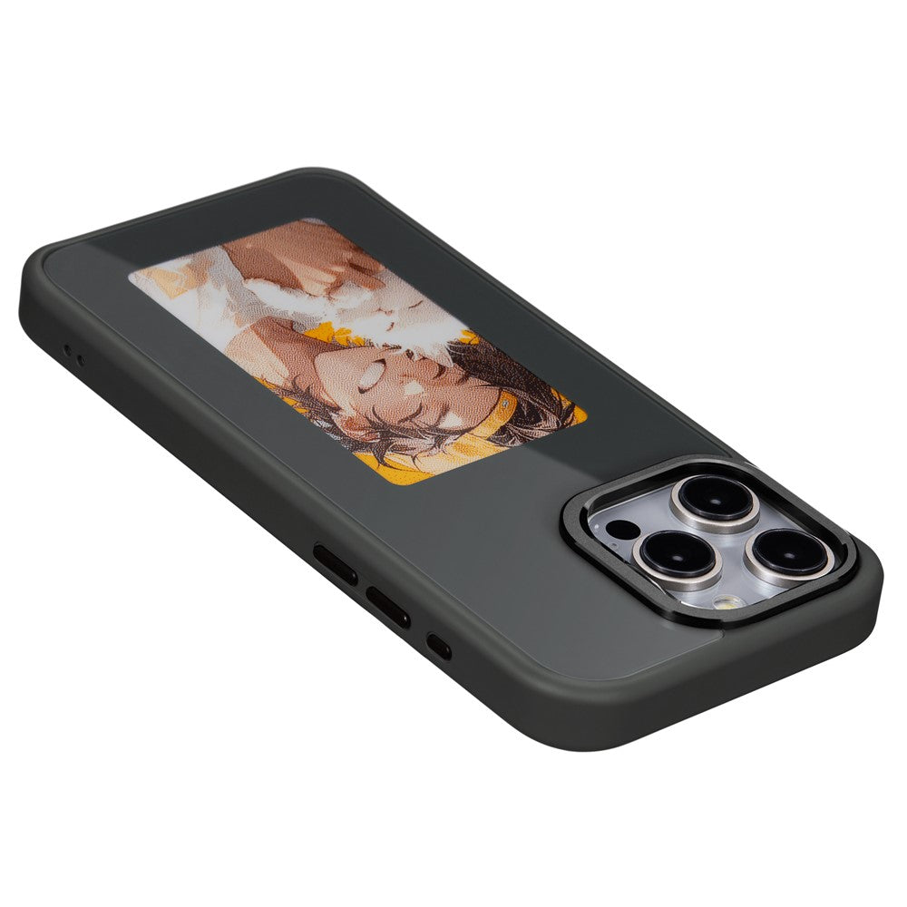 Maska za Apple iPhone 15 Pro Max, OEM, Prilagođeni E-Ink zaslon, Crna
