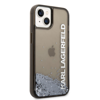 Futrola za Apple iPhone 14, Karl Lagerfeld, Liquid Glitter KL Logo, Crna