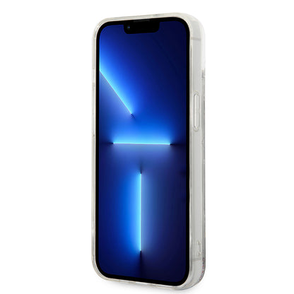 Futrola za Apple iPhone 14, Karl Lagerfeld, Liquid Glitter Monogram, Srebrna