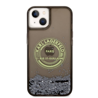 Futrola za Apple iPhone 14, Karl Lagerfeld, Liquid Glitter RSG, Crna