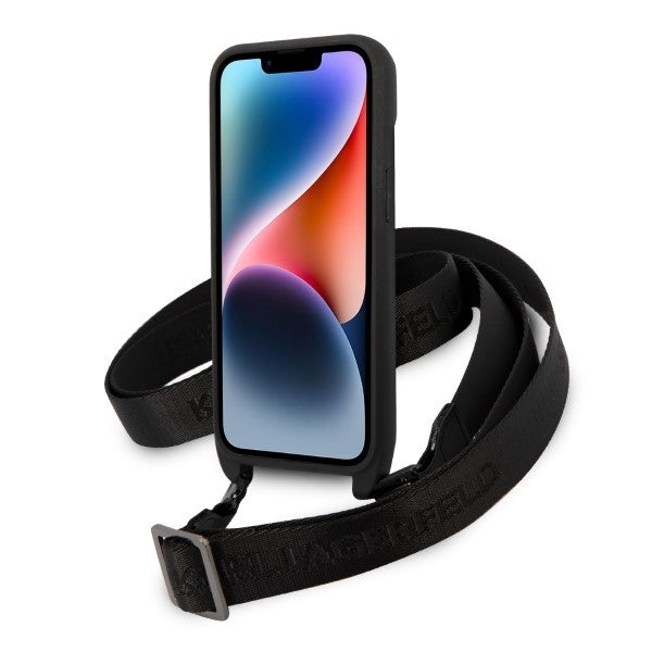 Futrola za Apple iPhone 14, Karl Lagerfeld, Monogram Ikonik Karl, Crna