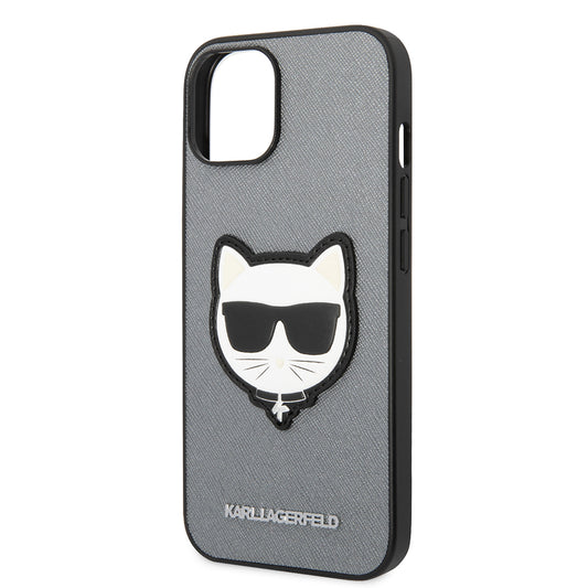 Futrola za Apple iPhone 14, Karl Lagerfeld, Saffiano Choupette's Head, Srebrna