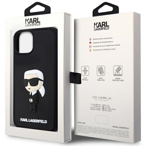 Futrola za Apple iPhone 14 Plus, Karl Lagerfeld, 3D Rubber Ikonik Karl, Crna