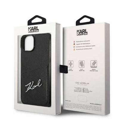 Futrola za Apple iPhone 14 Plus, Karl Lagerfeld, Cardslots Signature Logo, Crna