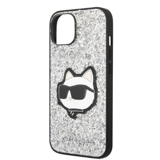 Futrola za Apple iPhone 14 Plus, Karl Lagerfeld, Glitter Choupette Patch, Srebrna