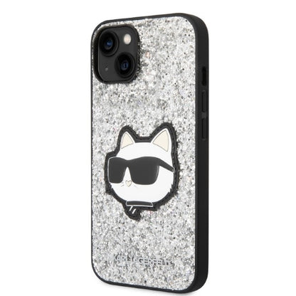 Futrola za Apple iPhone 14 Plus, Karl Lagerfeld, Glitter Choupette Patch, Srebrna