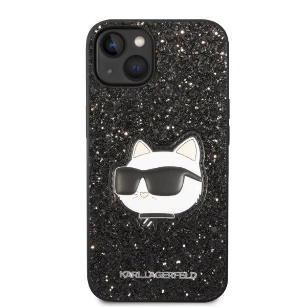 Futrola za Apple iPhone 14 Plus, Karl Lagerfeld, Glitter Choupette Patch, Crna
