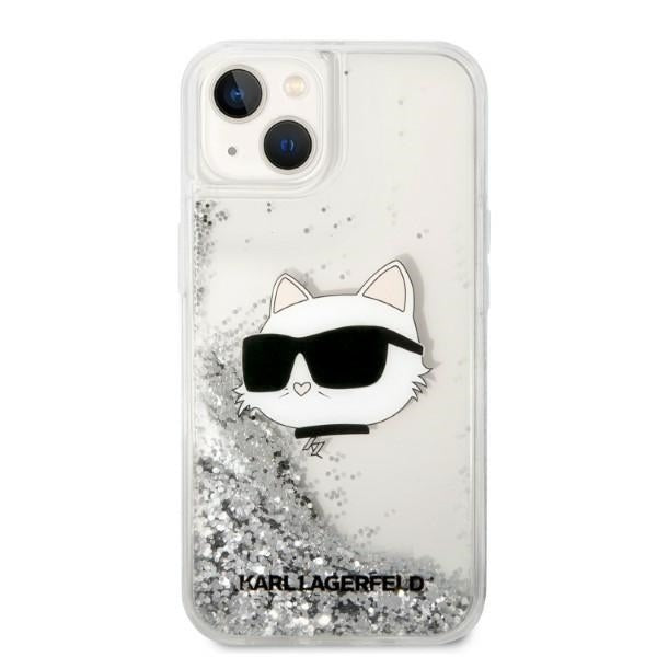 Futrola za Apple iPhone 14 Plus, Karl Lagerfeld, Glitter Choupette's Head, Srebrna
