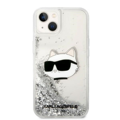 Futrola za Apple iPhone 14 Plus, Karl Lagerfeld, Glitter Choupette's Head, Srebrna