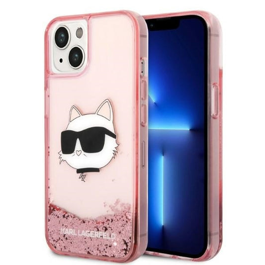 Futrola za Apple iPhone 14 Plus, Karl Lagerfeld, Glitter Choupette's Head, Roza