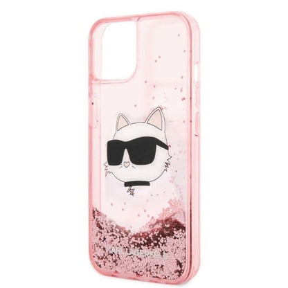 Futrola za Apple iPhone 14 Plus, Karl Lagerfeld, Glitter Choupette's Head, Roza