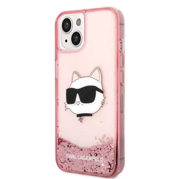 Futrola za Apple iPhone 14 Plus, Karl Lagerfeld, Glitter Choupette's Head, Roza