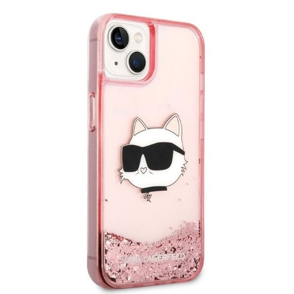 Futrola za Apple iPhone 14 Plus, Karl Lagerfeld, Glitter Choupette's Head, Roza