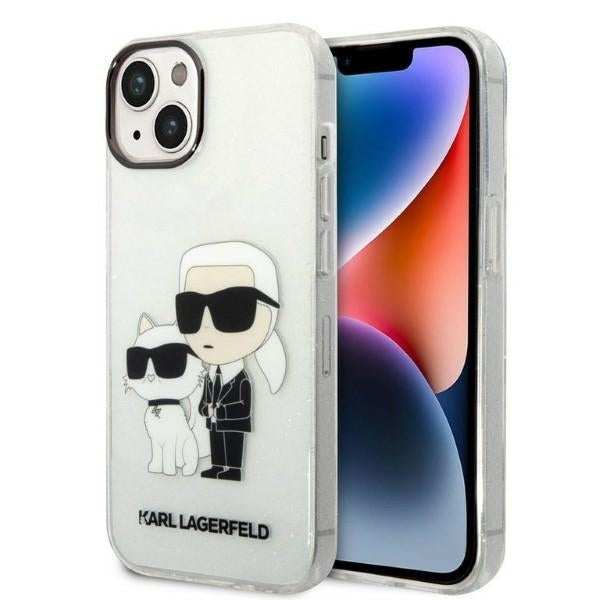 Futrola za Apple iPhone 14 Plus, Karl Lagerfeld, Glitter Karl & Choupette, Prozirna